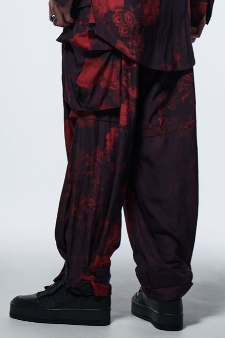 《予約品》 WideCargoPants / ブラック&レッド 【kiryuyrik】 2023年4月以降入荷予定