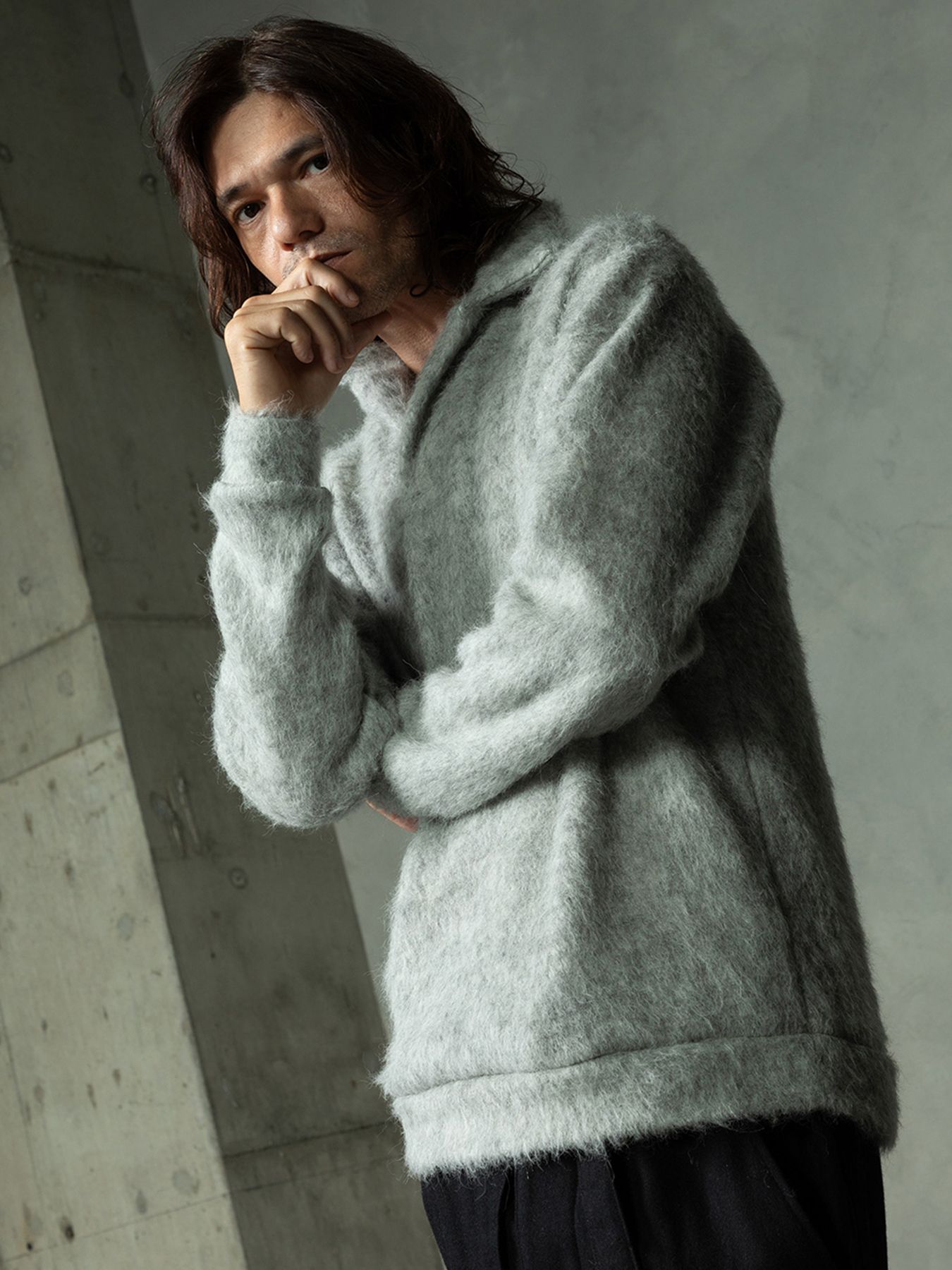 【予約品 7月5日(日) 締切】ALPACA PORO / アルパカファイバー ポロシャツ / 杢グレー