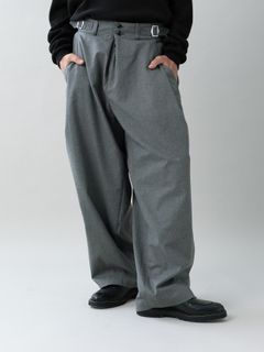 【予約品 5月27日(水) 締切】OVERTROUSERS / ワイドパンツ / 杢ライトグレー