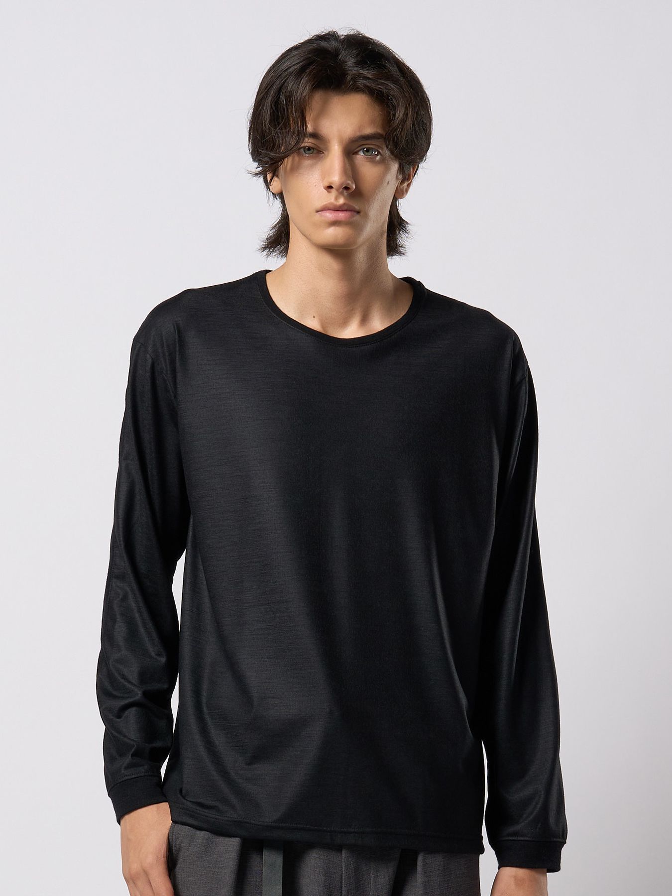 【予約品 9月23日(火) 締切】ex.comfy wool L/S / エクスコンフィーウール ロングスリーブ / ブラック