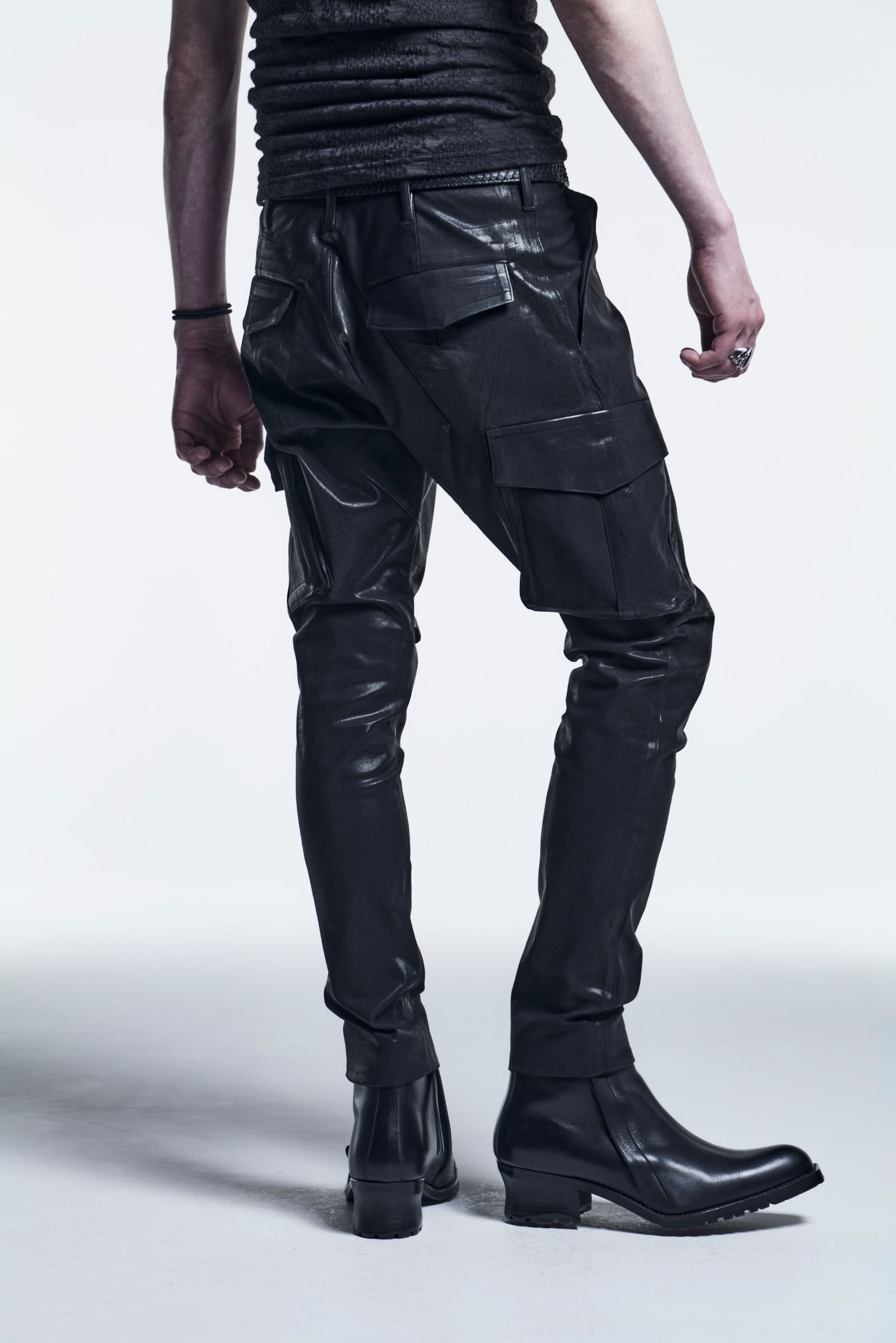 《予約品》 SlimCargoPants HighTensionJerseyCoating / Black 【kiryuyrik】 10月入荷予定