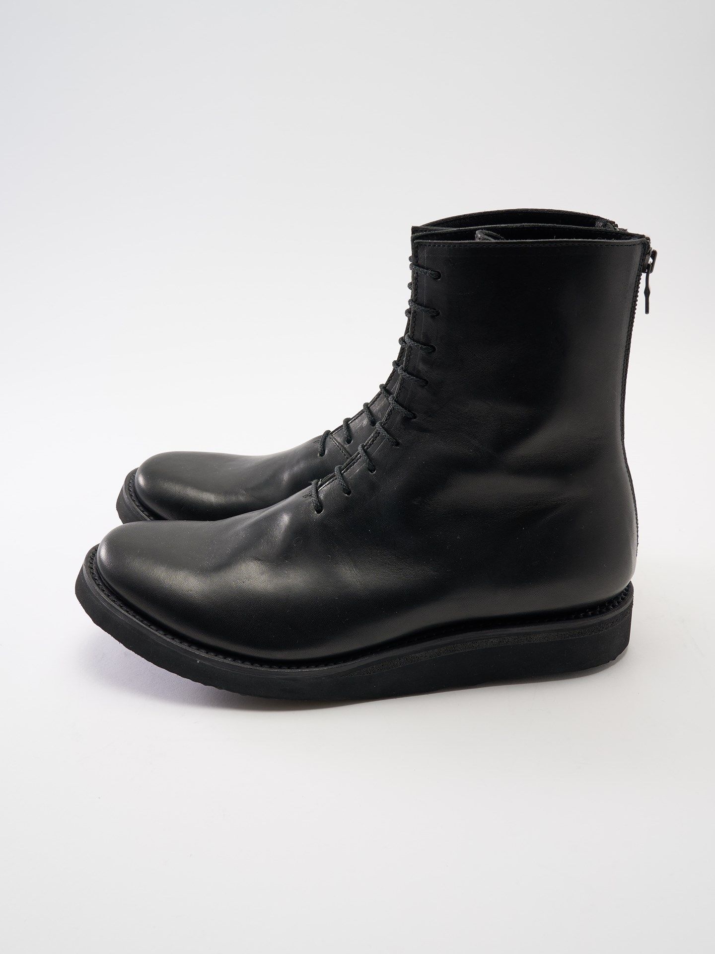 【予約品】 back zip boots(function sole) /ミドルブーツ / ブラック