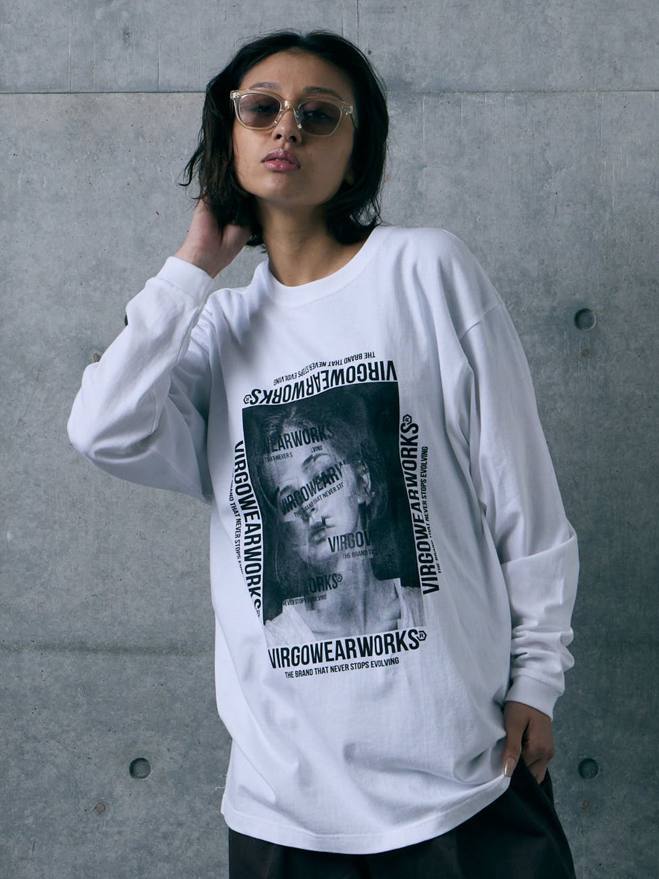 AFTER IMAGE LST / プリント ロングスリーブTシャツ / WHITE