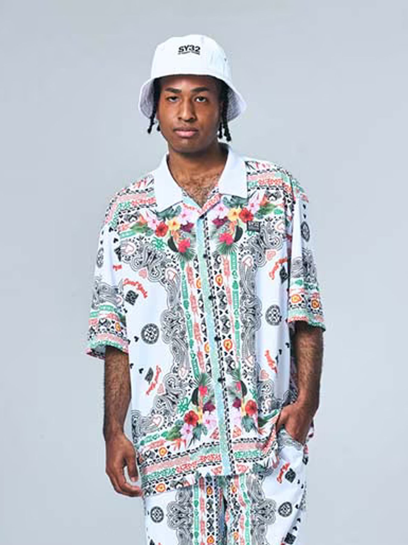 RESORT PAISLEY SHIRTS / リゾート ペイズリー シャツ / ホワイト【SY32 by SWEET YEARS GOLF】