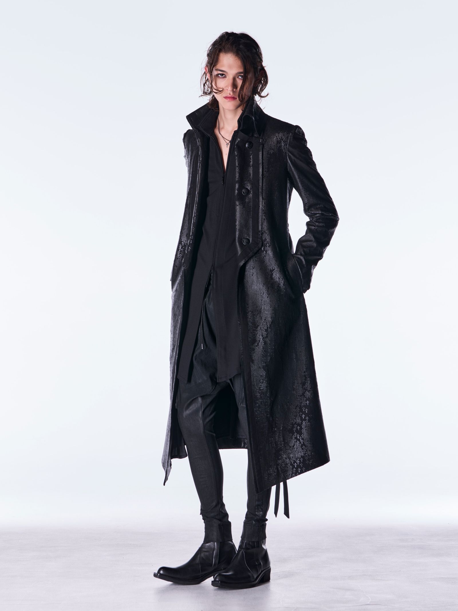 【予約品 6月29日(月) 締切】Coating High Tension Jersey Sarrouel Pants / コーティング サルエルパンツ / ブラック