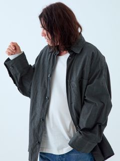 【予約品 5月7日(水)AM10時  締切】Wideline / コットンラミー ワイドシャツ / チャコール