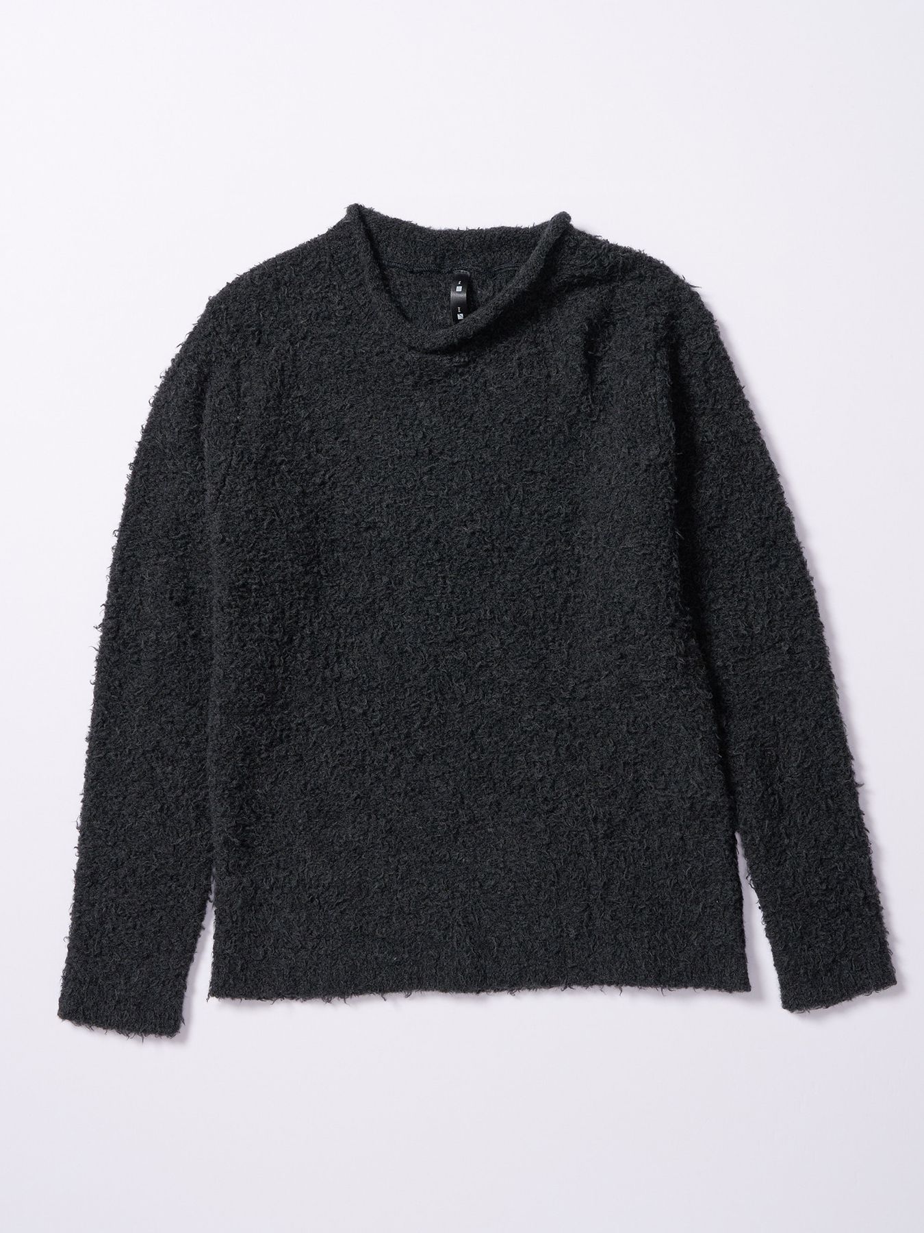【予約品 4月19日(日) 18時締切】fancy yarn crew-neck knit / クルーネックニット / チャコール