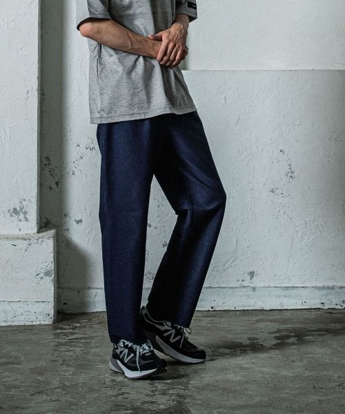 《予約11月17日19時締め》 EX denim jersey  WIDE PT / ワイドパンツ / インディゴワンウォッシュ