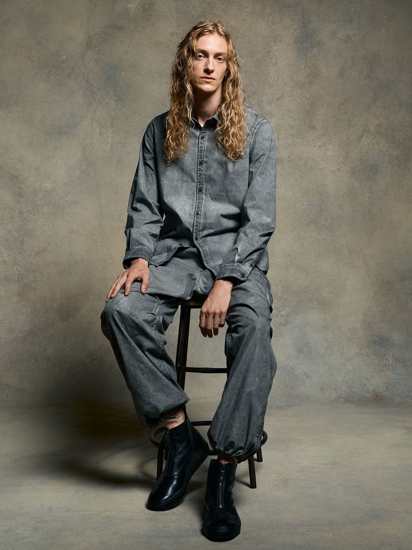 【予約品 9月23日(火) 締切】dyed regular shirt / コールドダイ レギュラーシャツ / ダークグレー