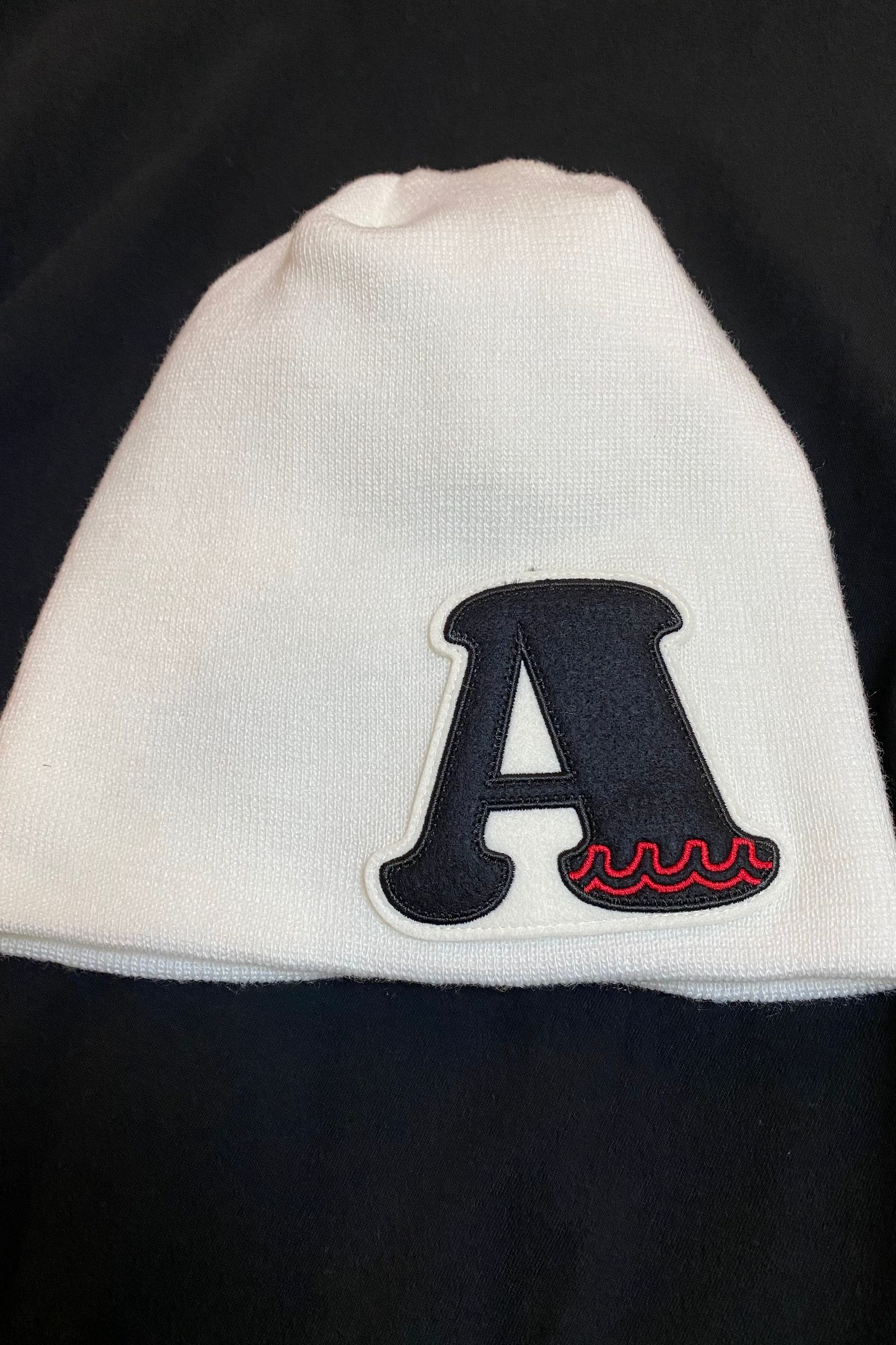 muta - muta Logo Back Pool Knit Cap ニット帽 白【ACANTHUS x muta