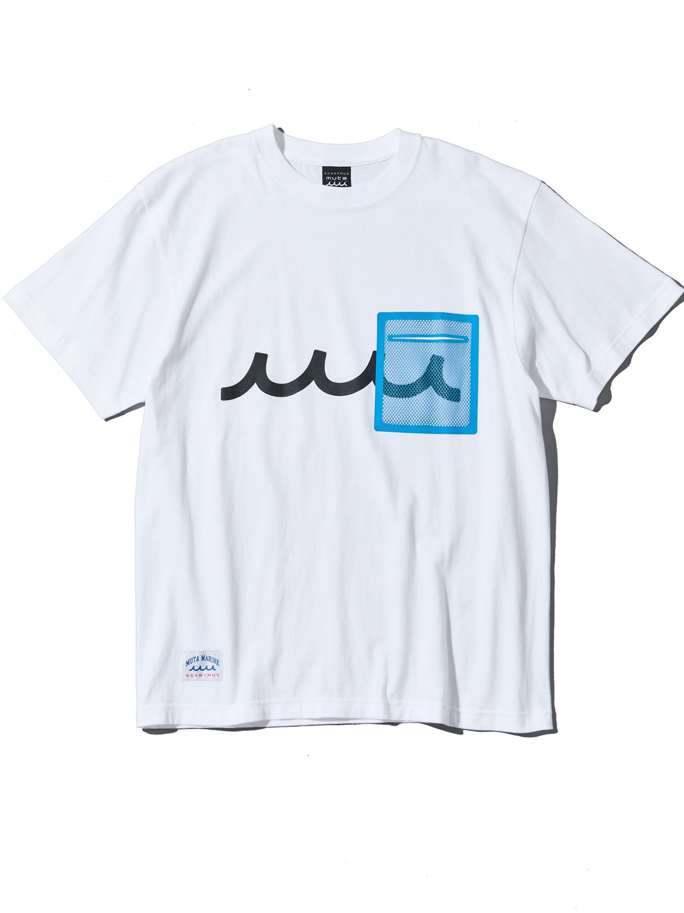【予約品 10月9日(木) 締切】muta  Mesh Trimming Pocket Tee / Tシャツ / ホワイト【Acanthus × muta MARINE】