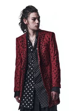 PeackedLongJacket テーラードジャケット LeopardSuede / Red 【kiryuyrik】