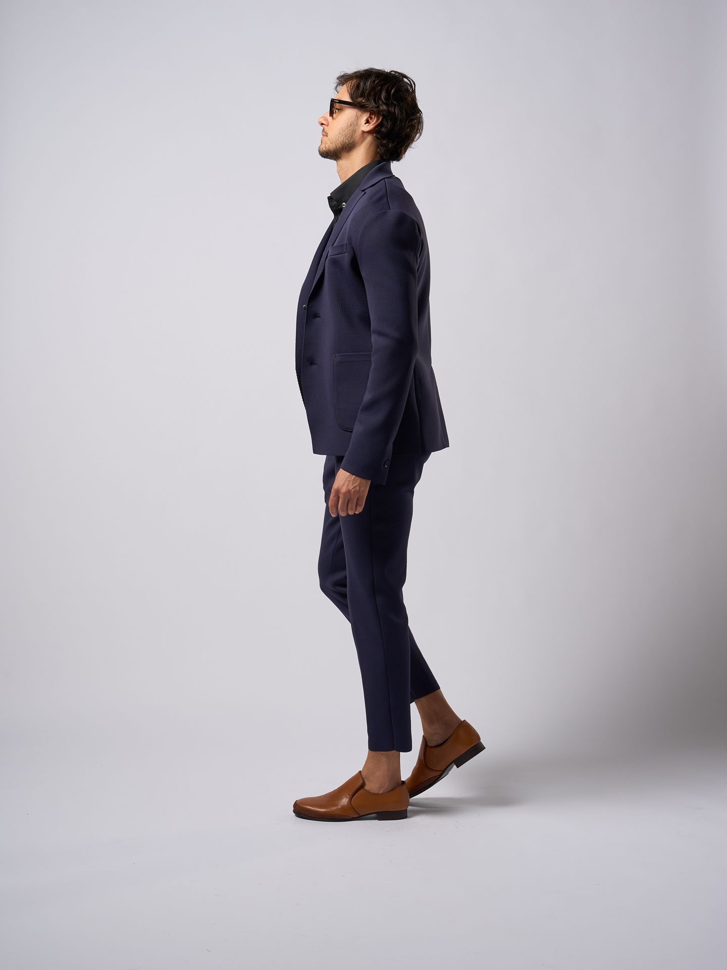 【予約品9月19日 10時締め】 function knit jacket / ニットジャケット / ネイビー