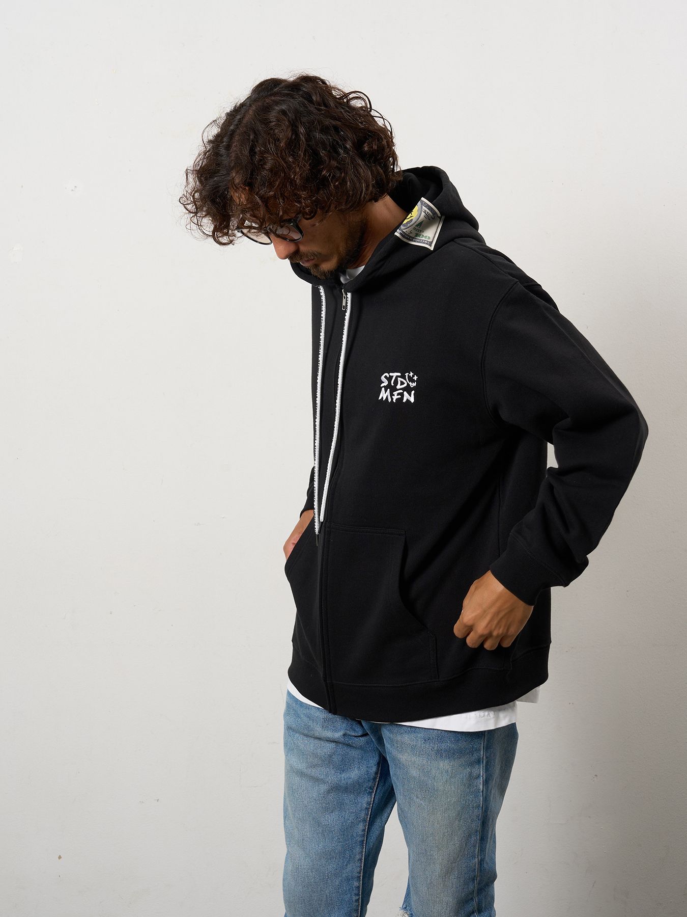 【予約品 10月16日(木) 締切】オーセンティックパイル フラワーフォームPT ジップパーカー / ブラック