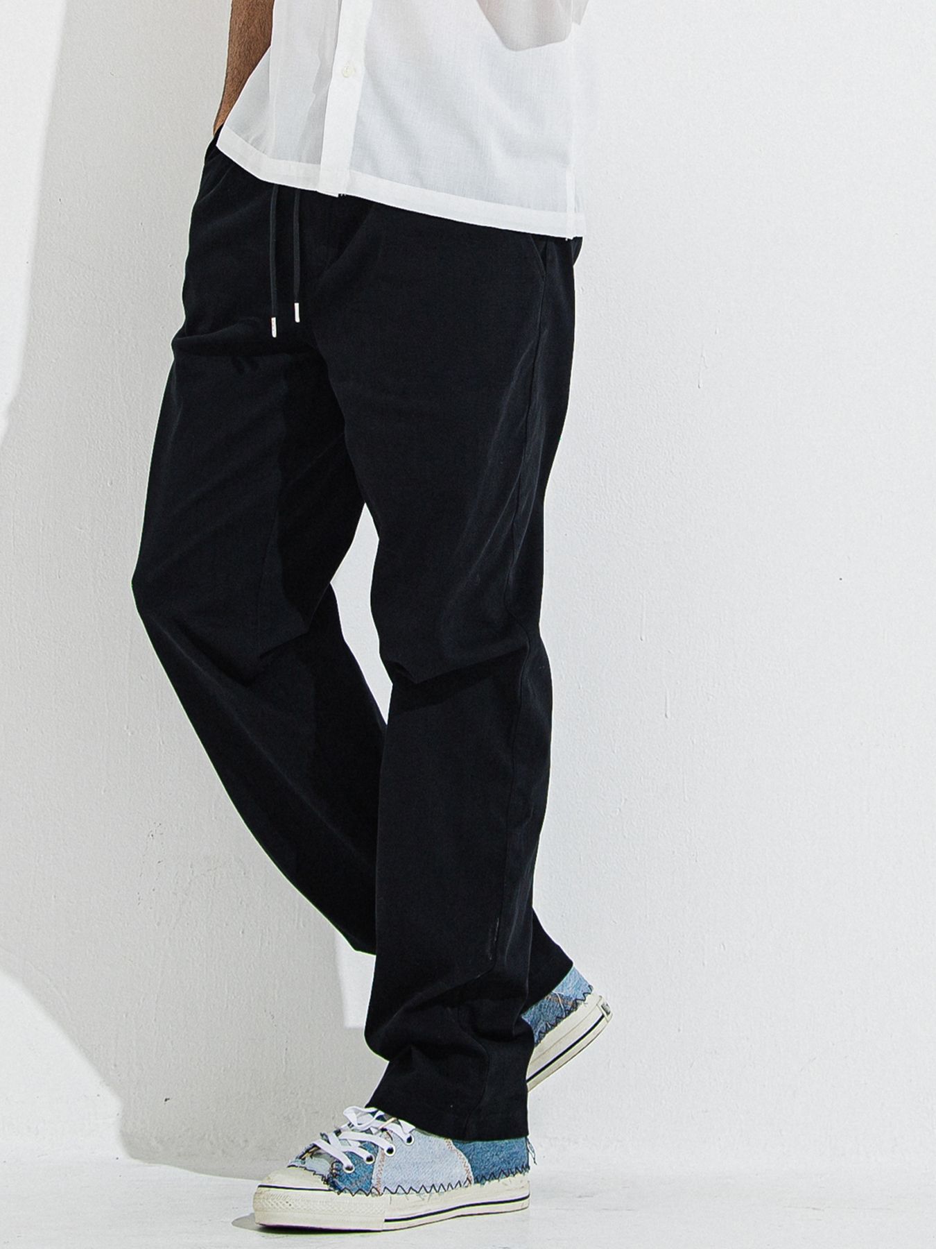 【予約品 】DENIM JERSEY WIDE PT / デニムジャージワイドパンツ / ブラック