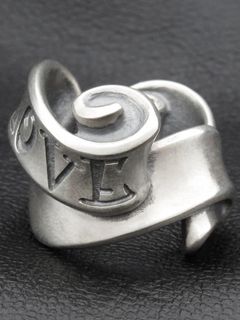 【受注生産品】 Flap Ribbon Ear Cuff / LOVE / フラップリボンイヤーカフ ラブ