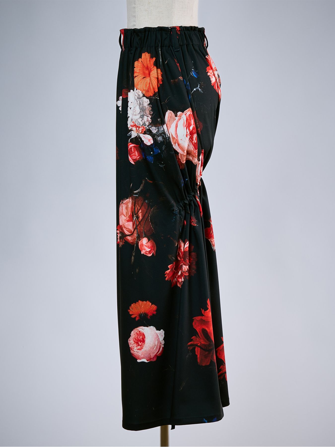 【予約品 10月26日(月) 締切】THEONENESS-FLORA Shirring Skirt / シャーリングスカート / ブラック
