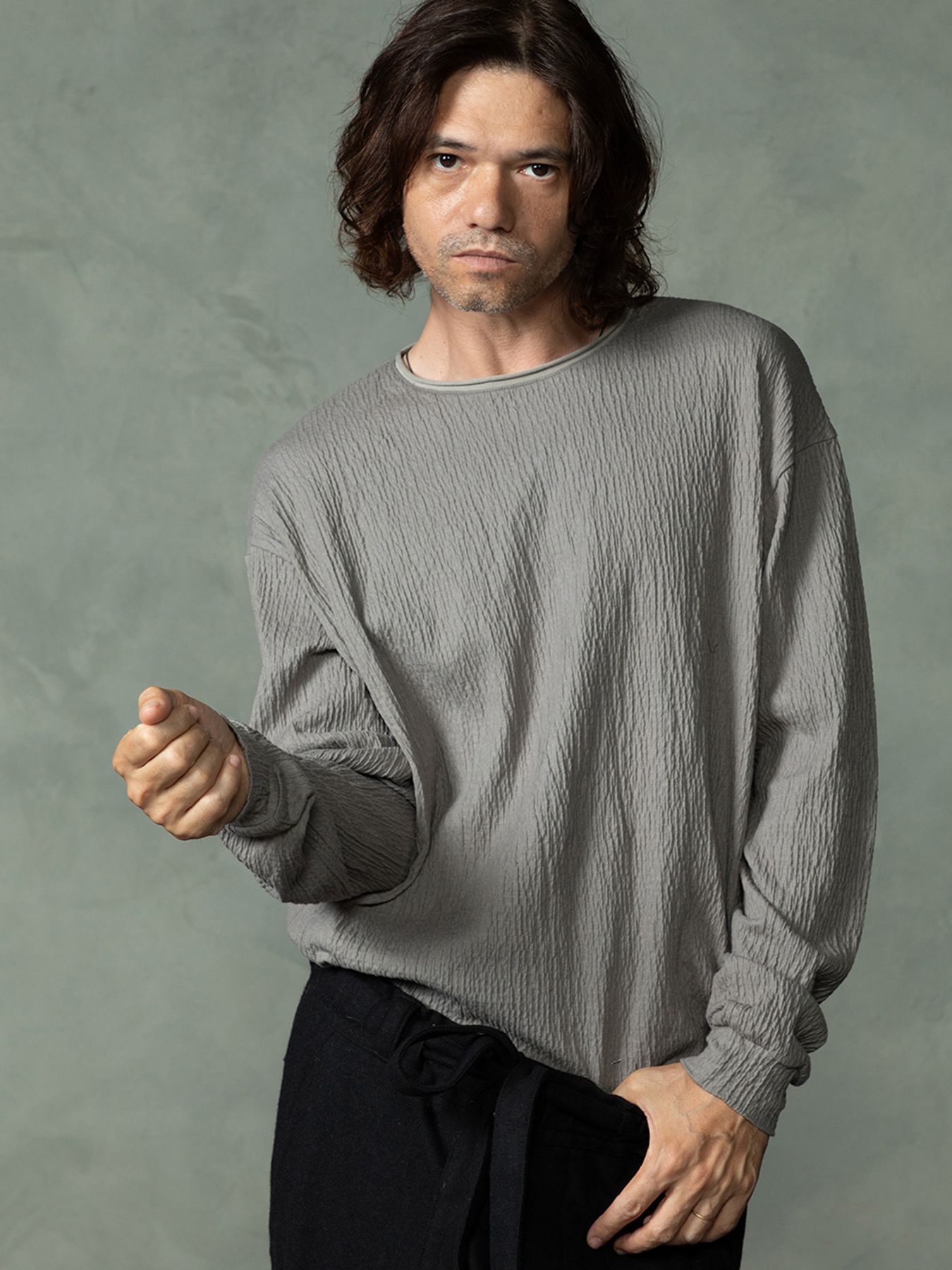 【予約品 7月5日(日) 締切】GRAIN TEE / グレイン ロングスリーブTシャツ / グレー