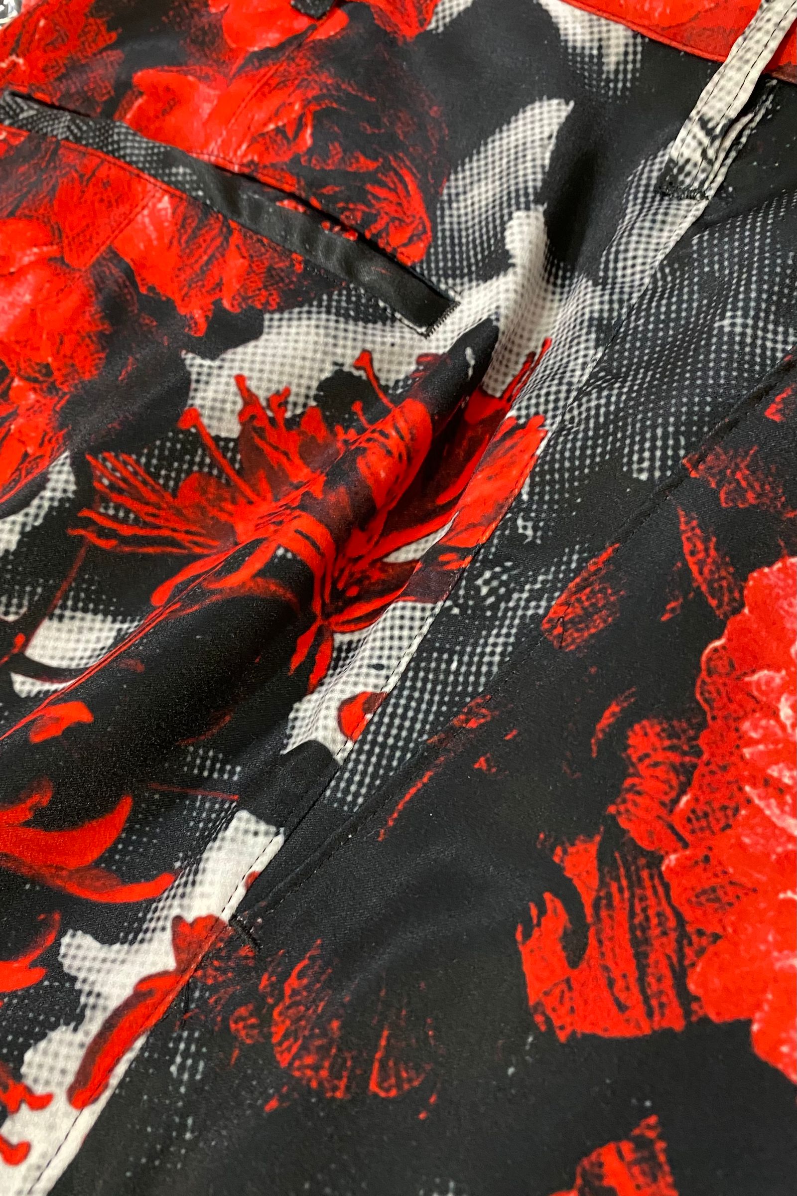 WideSlacks スラックス FloraSatin / Black&Red 【kiryuyrik】