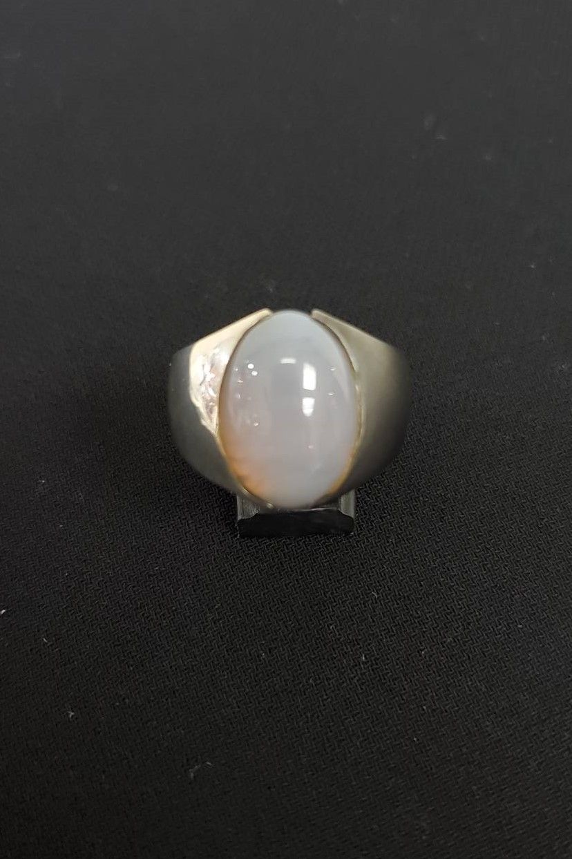 2 TONE WRAP RING / SV925.MATTE BK. GRAY ONYX