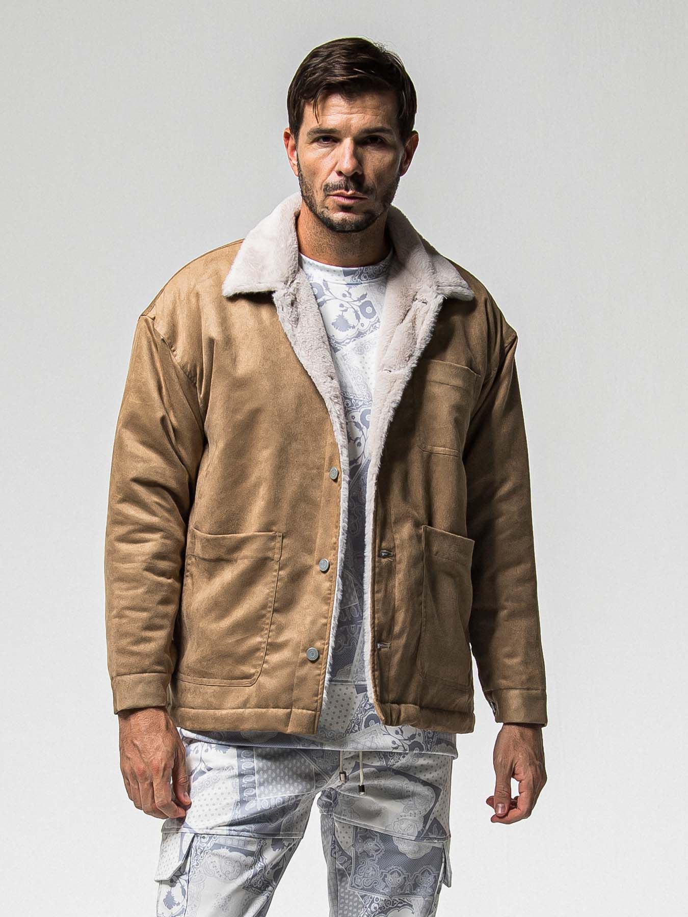 【予約品 】SUEDE FUR CAVER ALL / スウェードファーカバーオール / ブラウン