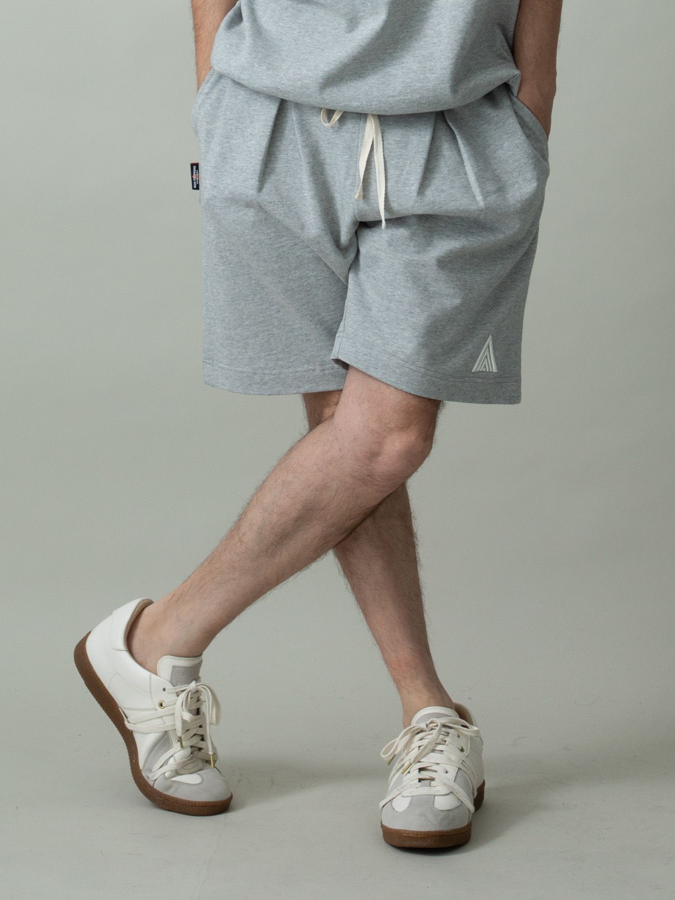 【予約品 2月1日(日) 締切】HEAVYJERSEY SHORTS spiky / イージーショーツ / 杢グレー×ホワイト