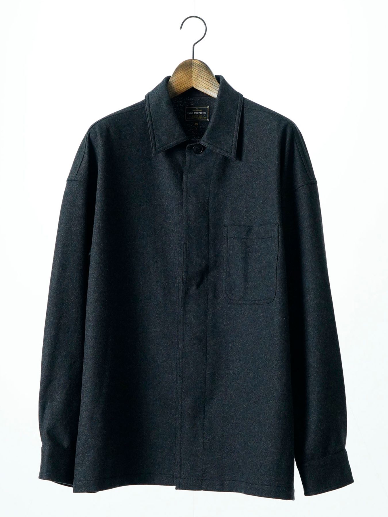 【予約品 】Woolnapp shirts / ウールシャツ / 杢チャコール