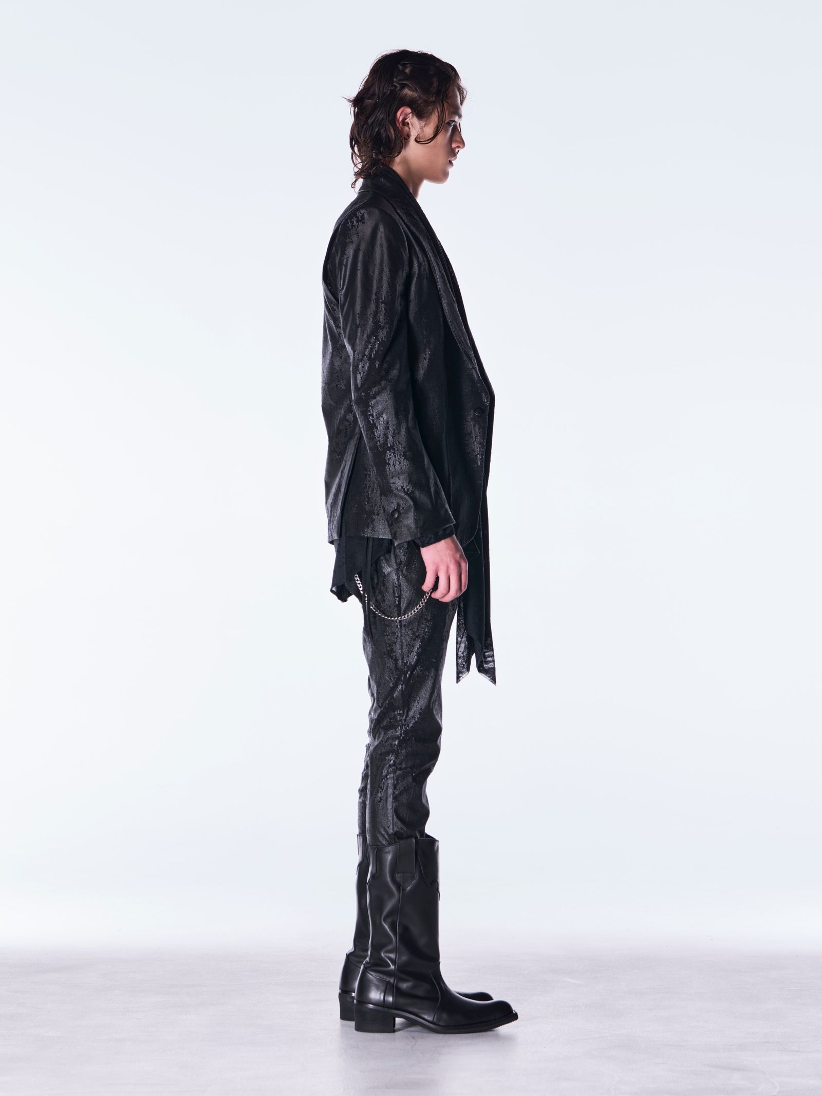 【予約品 6月29日(月) 締切】Cross Dot Fleece Peaked Jacket / ピークドラペル ジャケット / ブラック