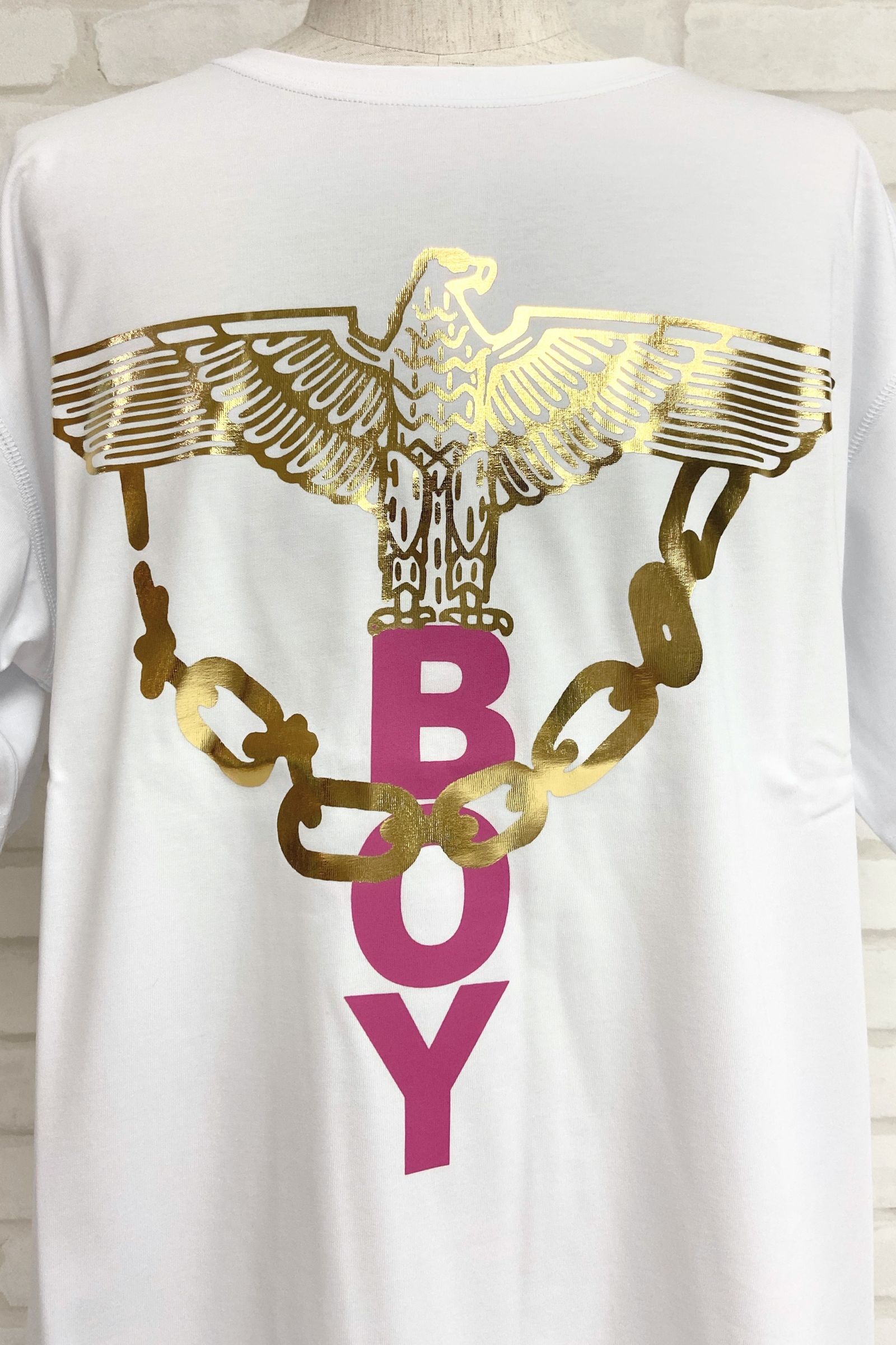 eagle chain boy T-shirt / White 【BOY LONDON】