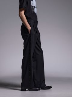 【予約品 1月4日(日) 締切】Side Line Wide Slacks / サイドライン ワイドスラックス / ブラック