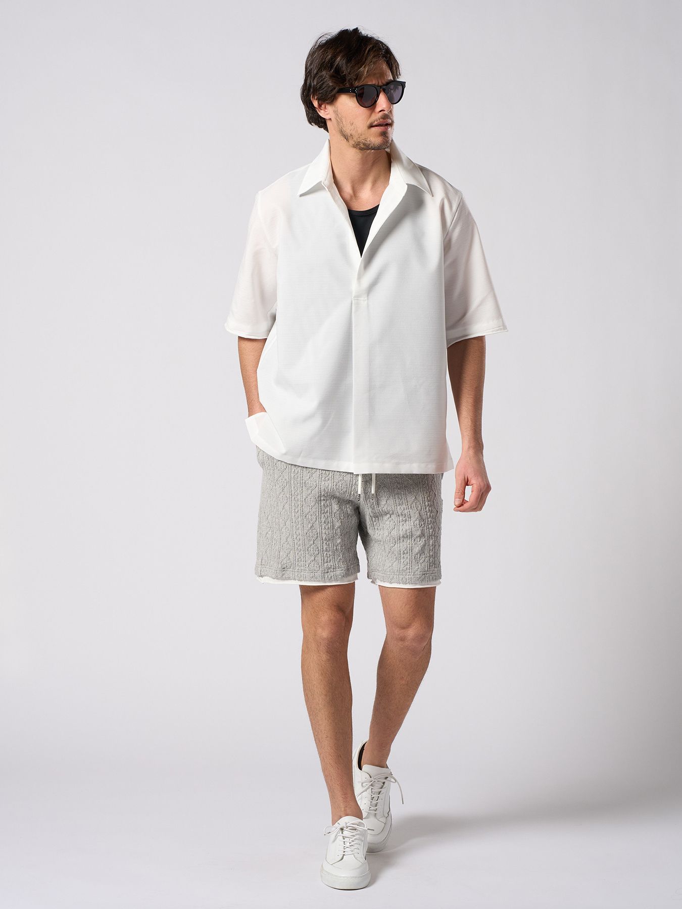 【予約品 1月25日(日) 締切】skipper shirt H/S / スキッパー ハーフスリーブシャツ / ホワイト