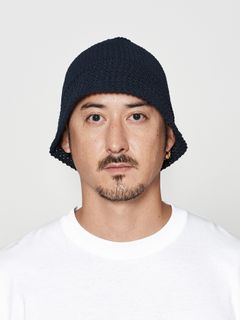 【予約品 10月9日(木) 締切】muta Mesh Knit Bucket Hat / ニットバケットハット / ネイビー【Acanthus × muta MARINE】