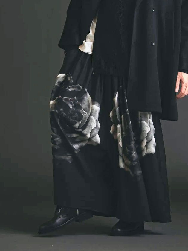 ギャザーバギートラウザーズ 薔薇 455006-022P 【NOID.】