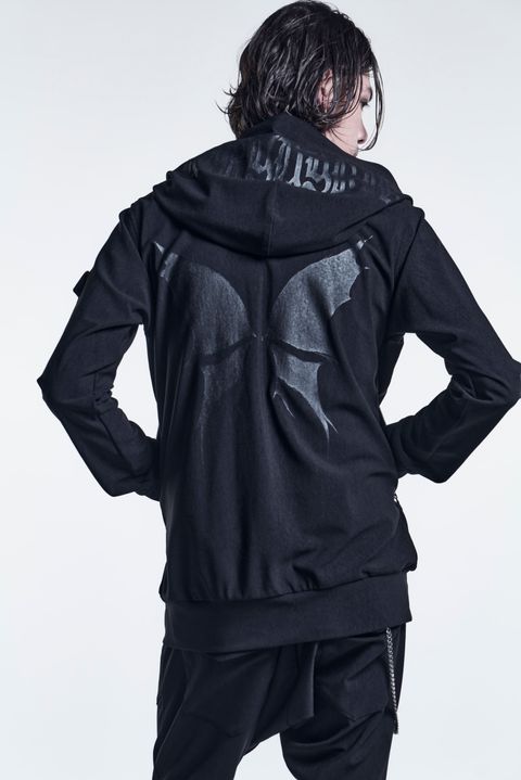 Hoodie HighTension / Black+BlackPrint 【kiryuyrik】