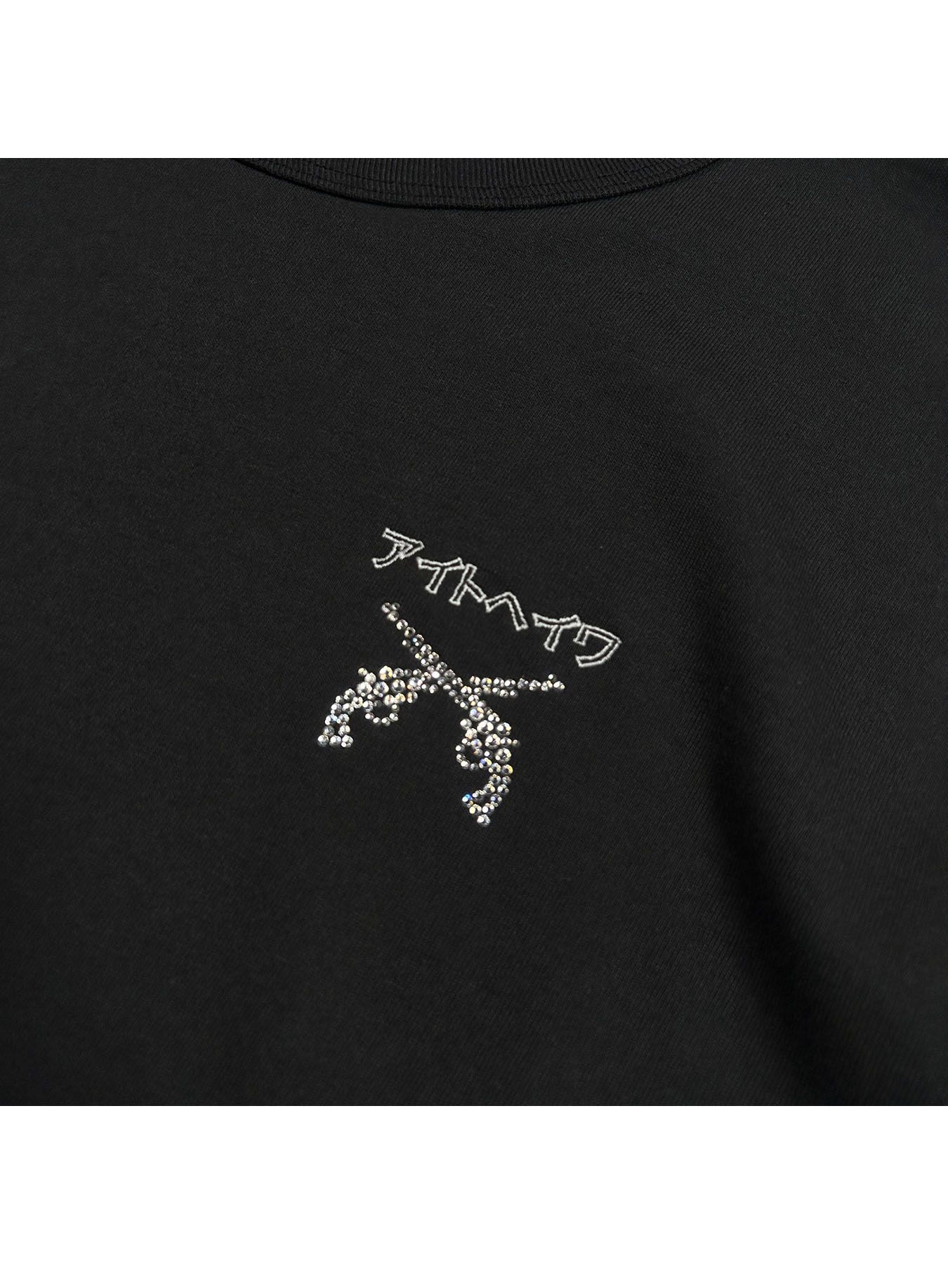 【予約品 8月10日(日) 締切 】アイトヘイワ EMB S/S T / アイトヘイワ Tシャツ / クリスタル 刺繍 ブラック