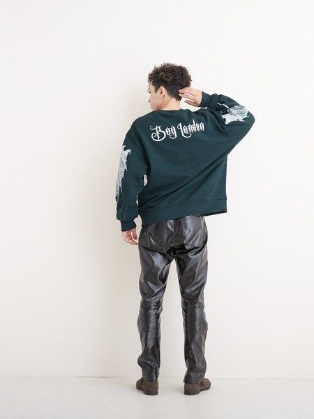 WING SLEEVE CREW NECK SWEAT / GREEN 【BOY LONDON】