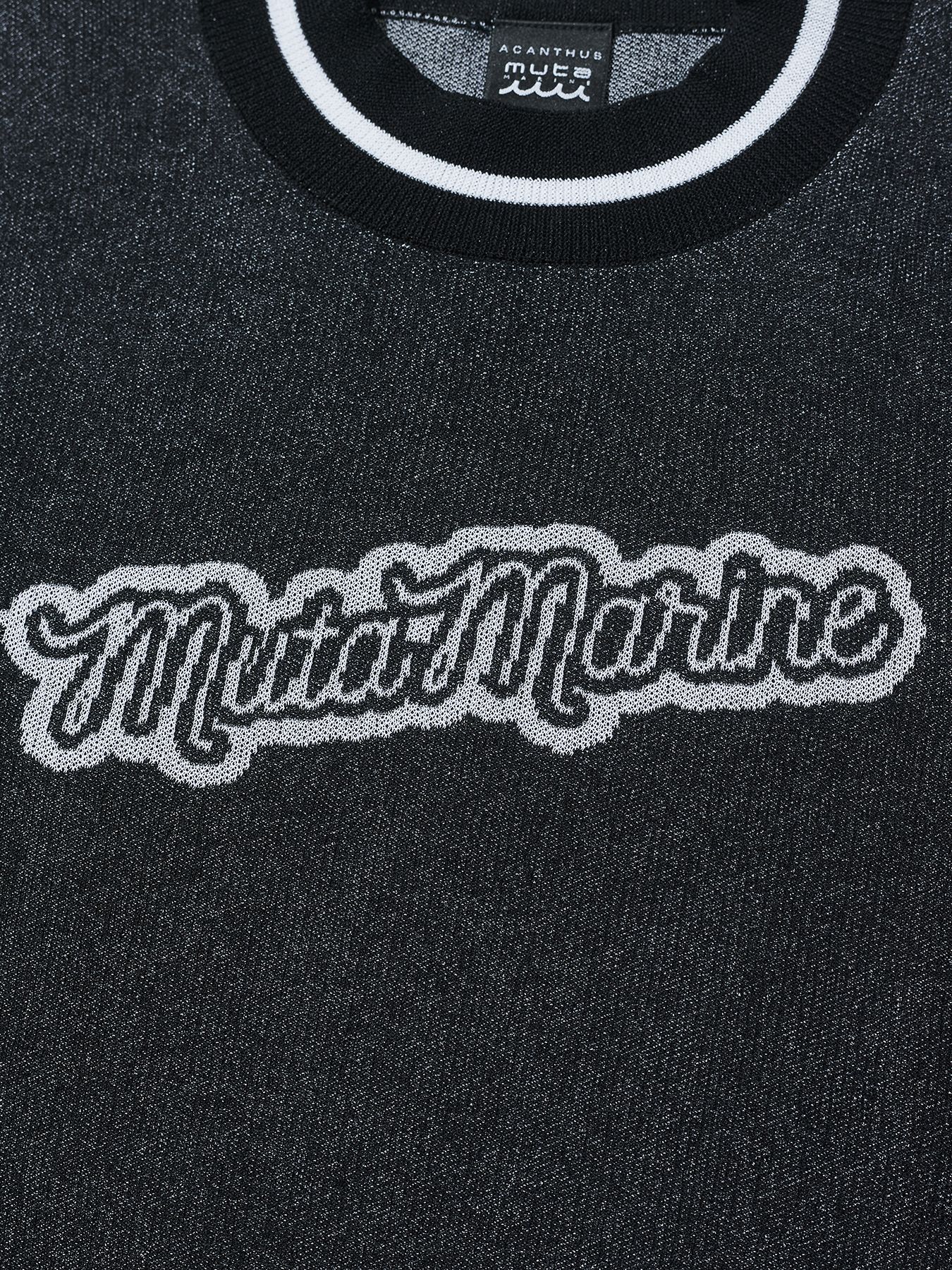 【予約品 10月9日(木) 締切】muta Sheer Knit S-S Top / シアーニットTシャツ / ブラック【Acanthus × muta MARINE】