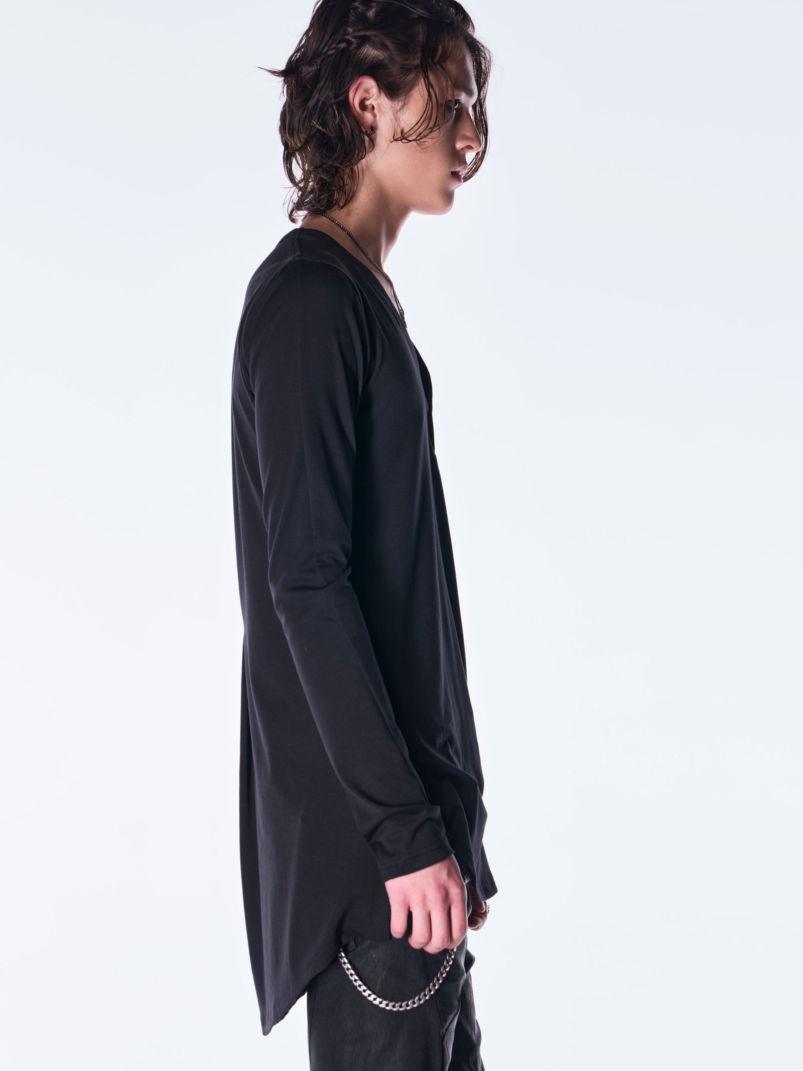 【予約品 6月29日(月) 締切】BEATENJIKU Henry Neck T-Shirt / ヘンリーネック Tシャツ / ブラック