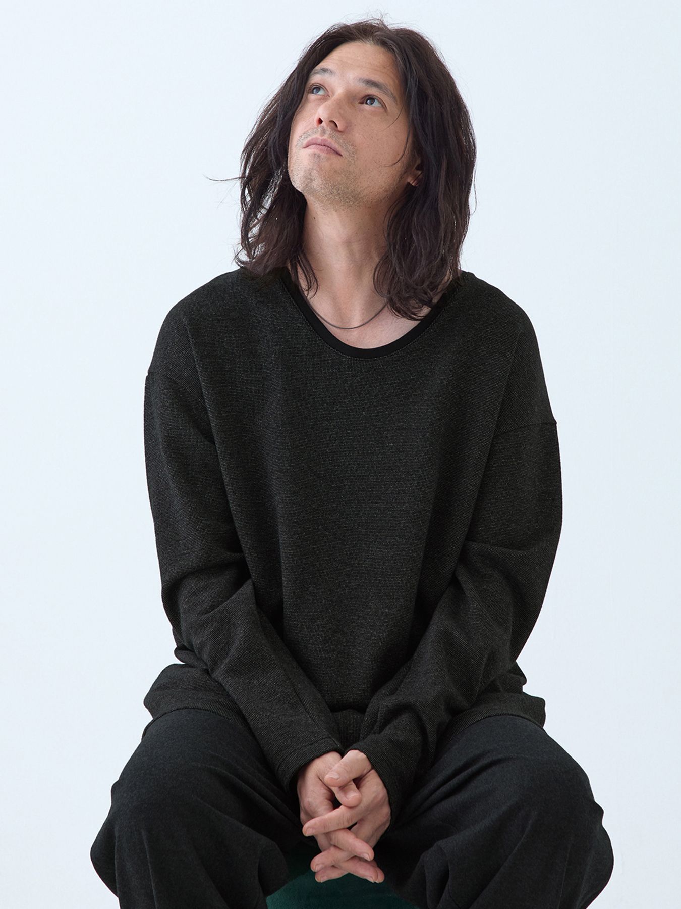 【予約品 6月2日(月) AM10時 締切】LUXWARM / ロングスリーブTシャツ / 杢ブラック