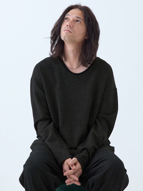 【予約品 6月2日(月) AM10時 締切】LUXWARM / ロングスリーブTシャツ / 杢ブラック