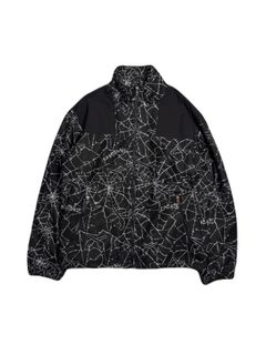 【予約品 3月9日(月) 18:00 締切】SPIDER PRINT JKT / スパイダープリント フリース ジャケット / ブラック×グレー