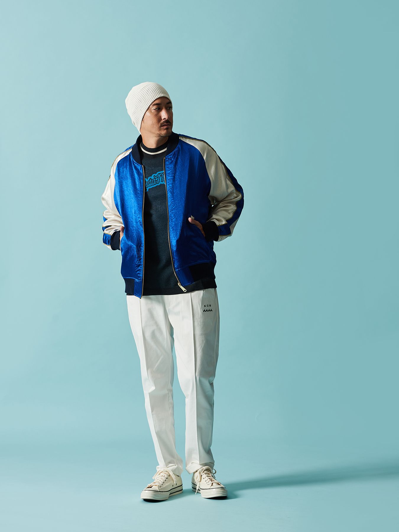 【予約品 10月9日(木) 締切】muta Easy Tight Slacks / イージータイトスラックスパンツ / ホワイト【Acanthus × muta MARINE】