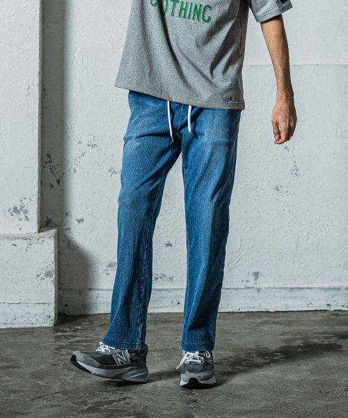 《予約11月17日19時締め》 EX denim jersey  WIDE PT / ワイドパンツ ライトインディゴLIND