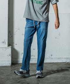《予約11月17日19時締め》 EX denim jersey  WIDE PT / ワイドパンツ ライトインディゴLIND