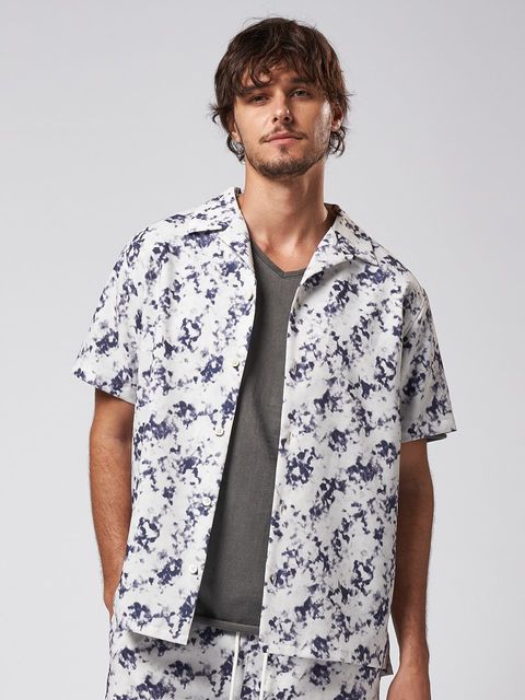 《予約品》 patterned s/s shirt / ハワイアンシャツ / ブラック