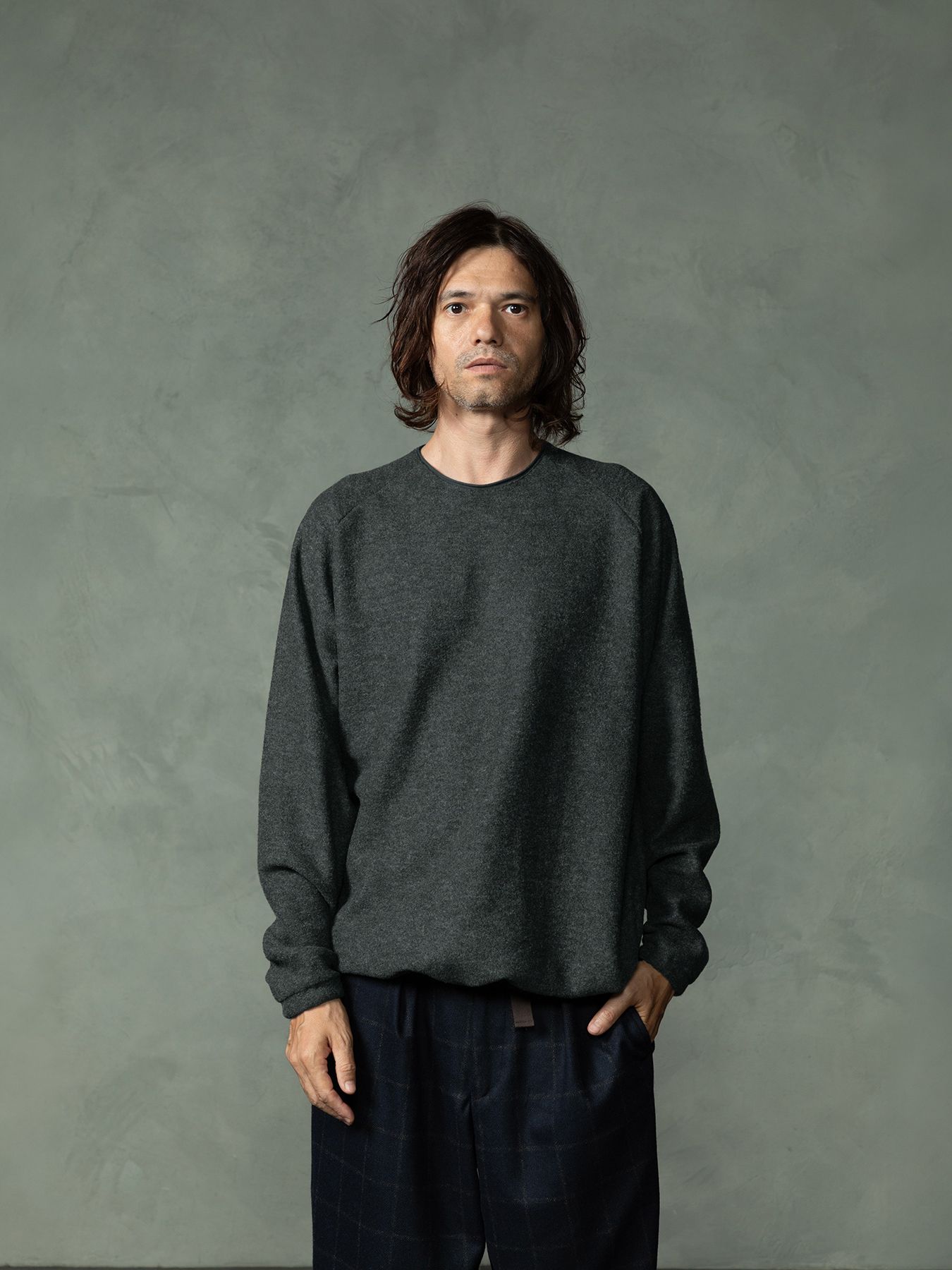 【予約品 7月5日(日) 締切】KNAP TOP / ブークレーウールTシャツ / 杢グレー