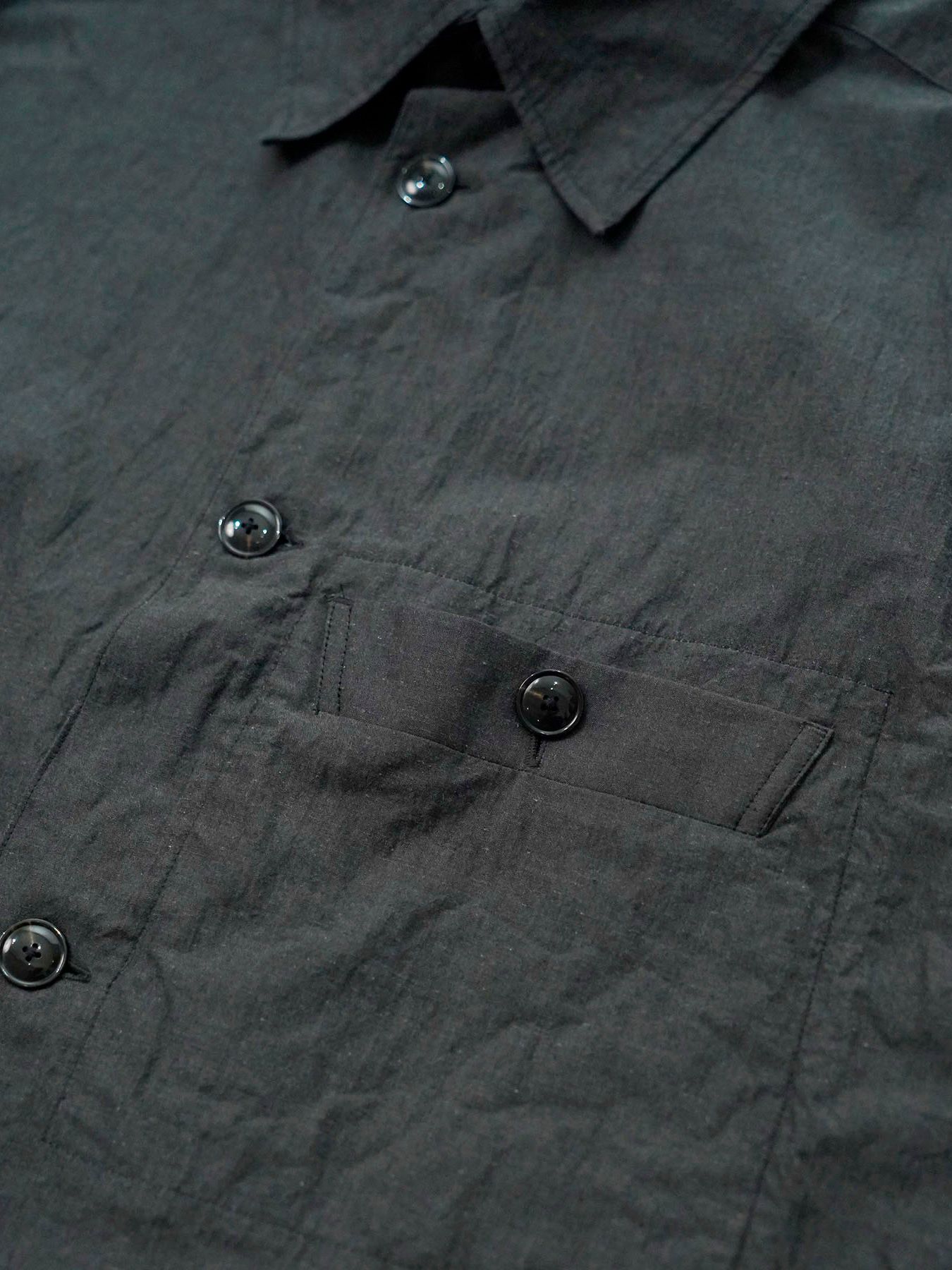 【予約品 5月7日(水)AM10時  締切】Wideline / コットンラミー ワイドシャツ / チャコール