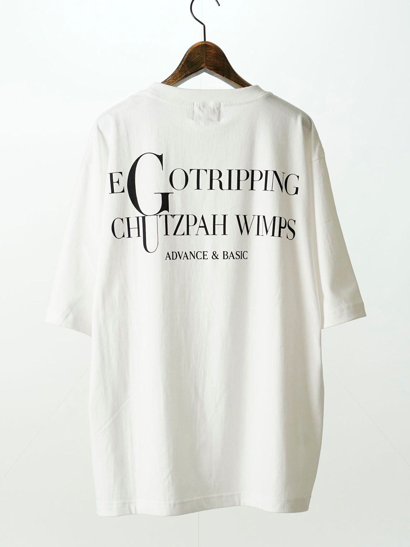 【予約品 11月9日(月) 締切】HEAVYOUNCE TEE Cw / ヘビーオンス バックプリントTシャツ / ホワイト×ブラック