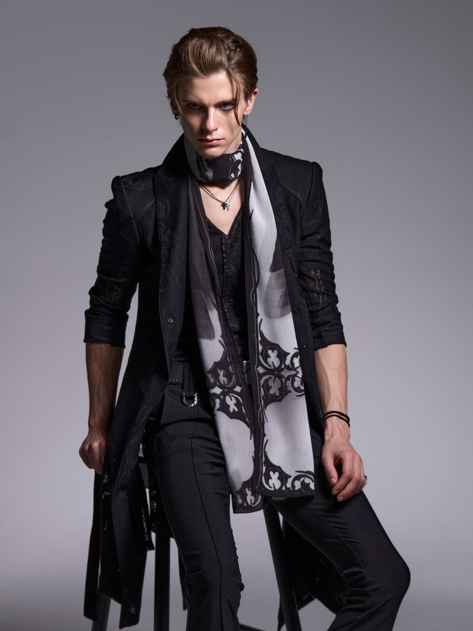 【予約品 1月4日(日) 締切】Stole / ストール / ブラック&グレー