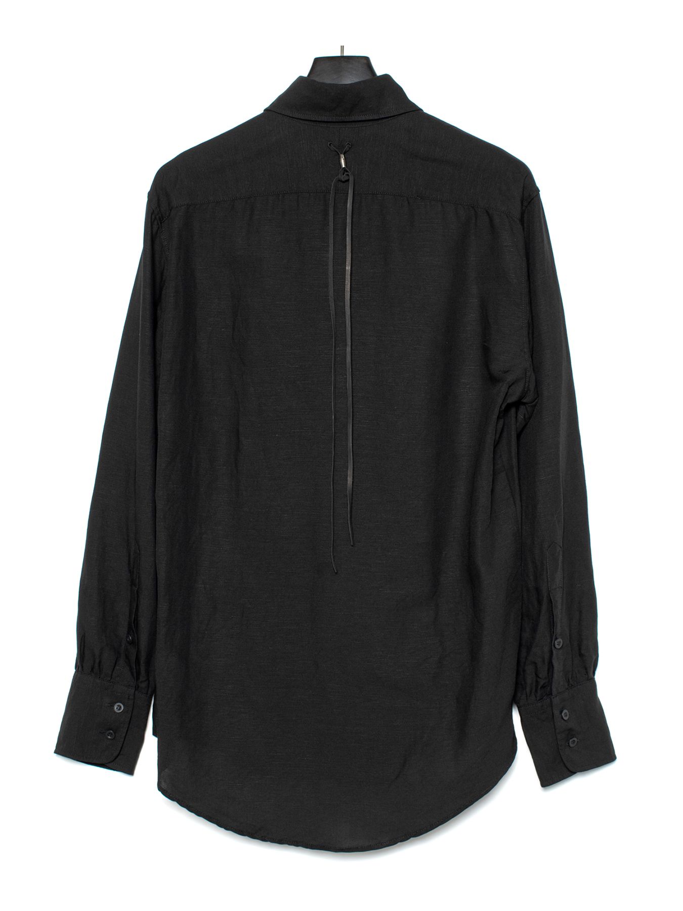 【予約品 9月27日(日) 締切】レーヨン リネン トロピカル ウォッシュ タンブラー仕上げ L/S ドレスシャツ / BLACK